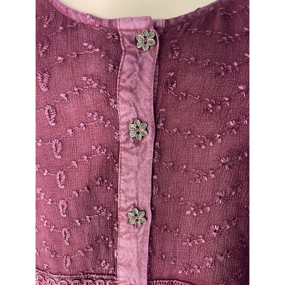 Whimsigoth Fairy Grunge Renaissance Castlecore Embroidered Top SZ 18W - Picture 2 of 8